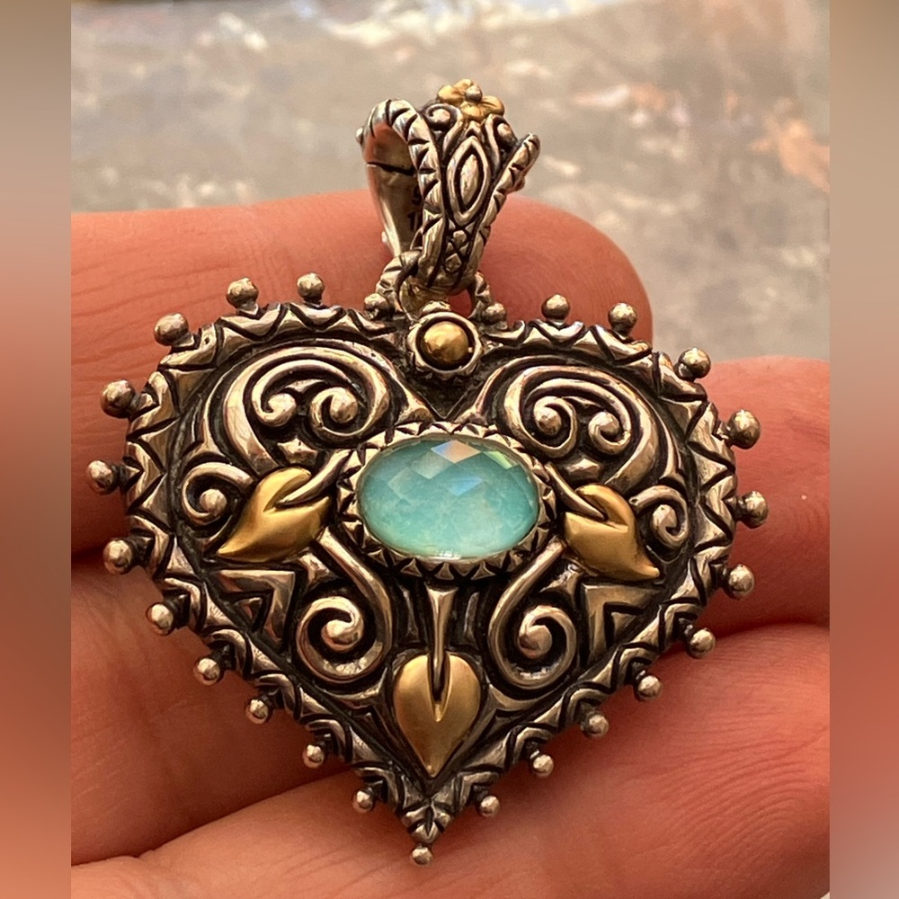 Barbara Bixby 18k/SS Heart Pendant